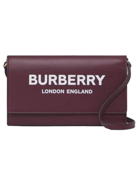 Logo Detachable Strap Shoulder Bag Burgundy - BURBERRY - BALAAN 1