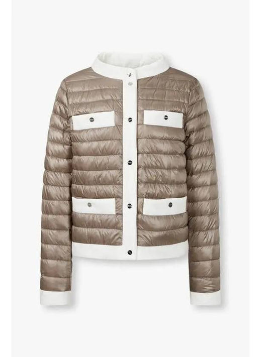 Women s color combination trimming down padded jacket blonde - HERNO - BALAAN 1