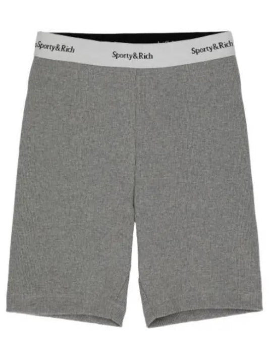 Serif Logo Biker Shorts Pants Gray - SPORTY & RICH - BALAAN 1