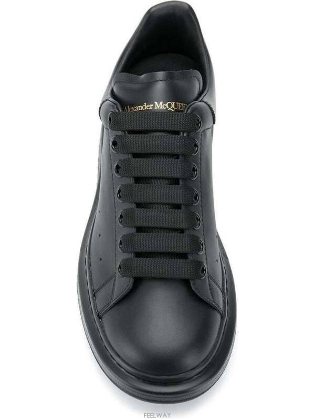 Chunky Sole Leather Low Top Sneakers Black - ALEXANDER MCQUEEN - BALAAN 4