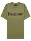 Men's Logo Print Short Sleeve T-Shirt Olive - BARBOUR - BALAAN 9