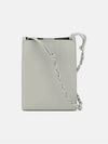 Women's Tangle Small Leather Shoulder Bag Pastel Grey - JIL SANDER - BALAAN 3