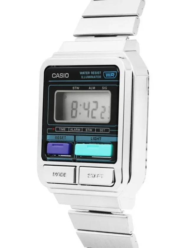 A120WE 1ADF Square Digital Analog Metal Watch - CASIO - BALAAN 3