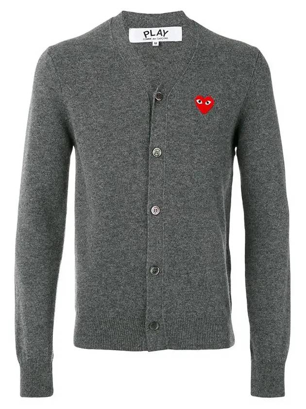 Heart Waffen Wool Men's Cardigan Gray P1N008 GRAY - COMME DES GARCONS - BALAAN 1