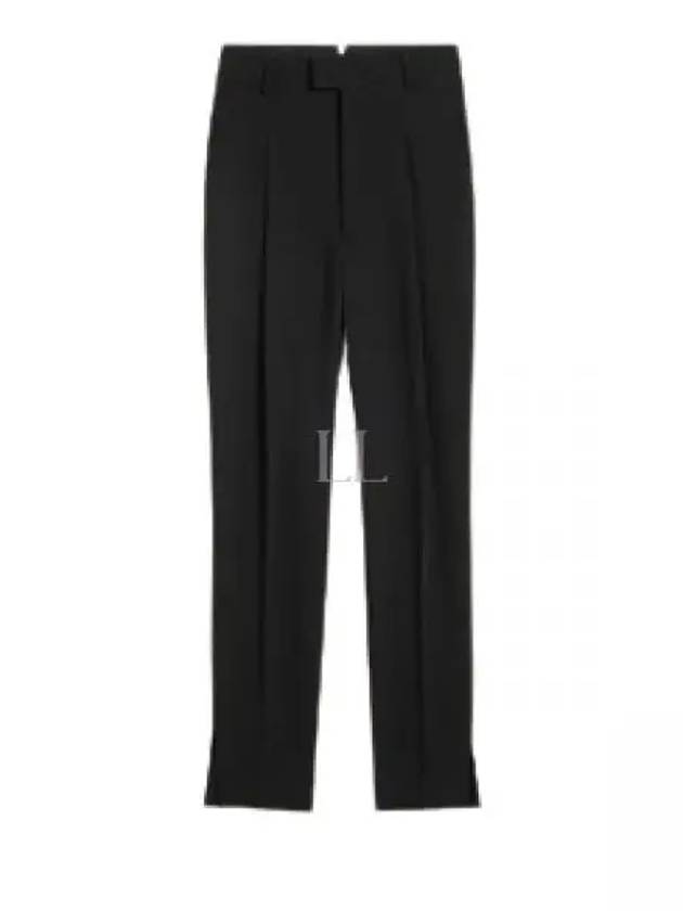 High-Waist Tapered Cigarette Fit Slacks Black - AMI - BALAAN 2