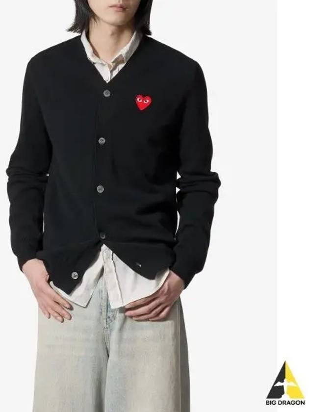 Heart Wappen Wool Cardigan Black - COMME DES GARCONS PLAY - BALAAN 2