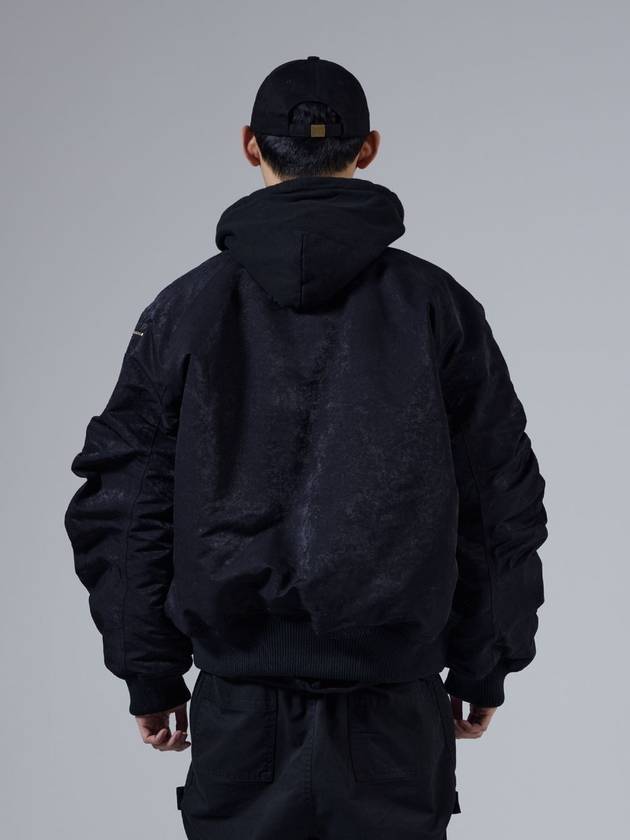 Overfit Nylon Bomber Jacket Black - UNNORM IS DEAD - BALAAN 4