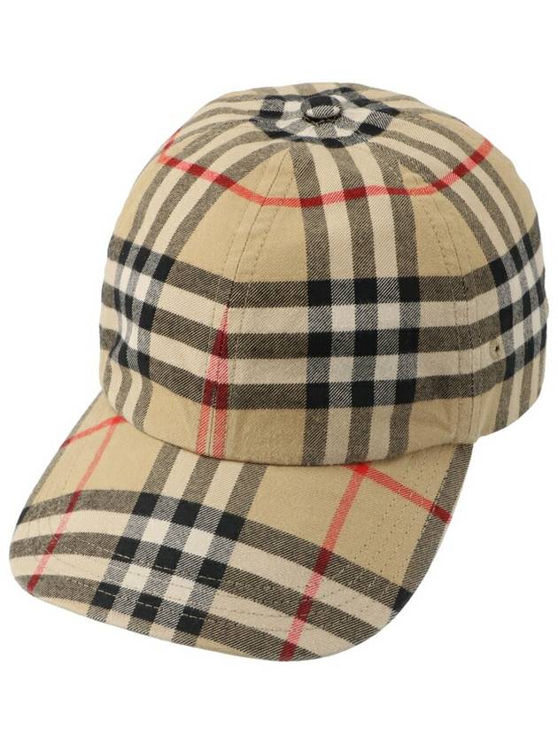 Check Cotton Ball Cap Beige - BURBERRY - BALAAN 2