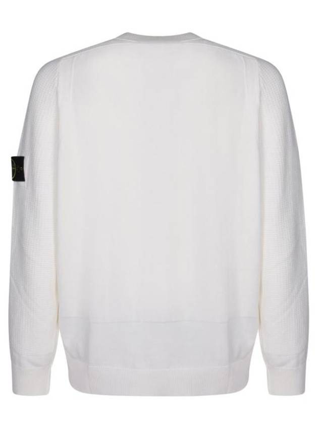 Compass Motif Knit Top White - STONE ISLAND - BALAAN 3