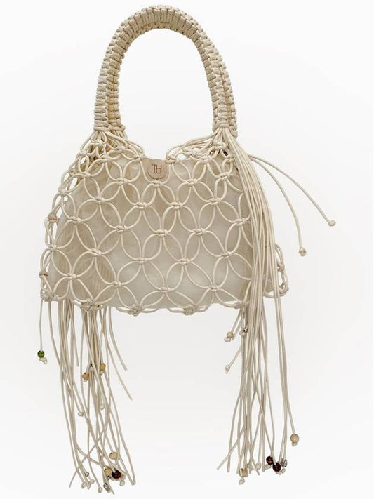 Macrame Tassel Tote Bag_CREAM Women's Tote Bag - RUBATI - BALAAN 1