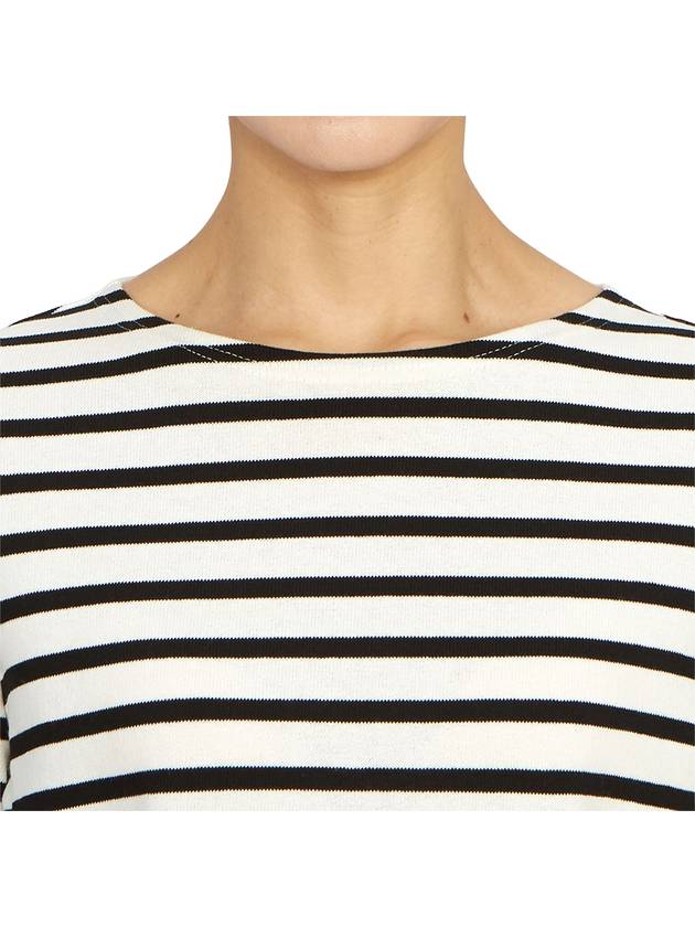 Women's Meridame II Striped Long Sleeve T-Shirt Black White - SAINT JAMES - BALAAN 7