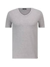 Cotton V-neck Short Sleeve T-Shirt Grey - TOM FORD - BALAAN 2