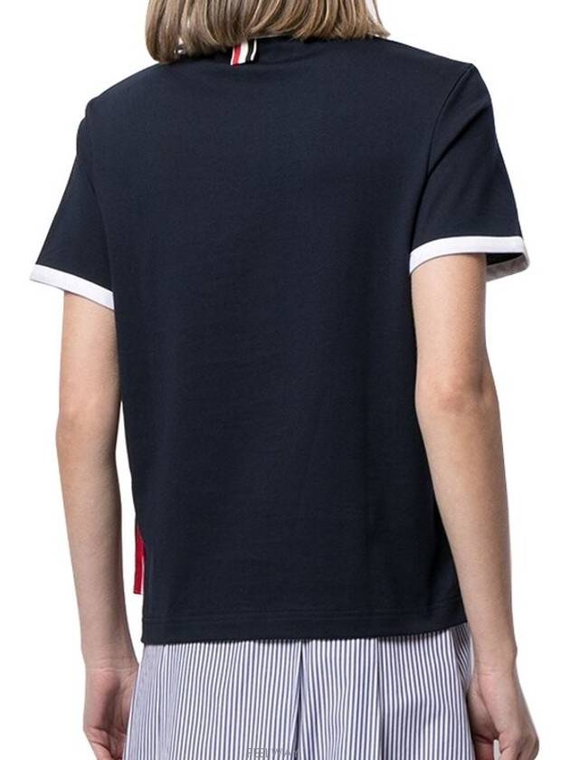 Asymmetric Hem Short Sleeve T-Shirt Navy - THOM BROWNE - BALAAN 4