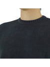 Chenille Cotton Plain Jumper Knit Top Black - CP COMPANY - BALAAN 8