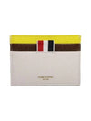 RWB Striped Leather Card Wallet White - THOM BROWNE - BALAAN 2