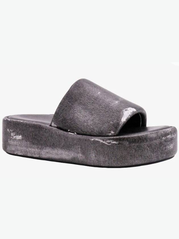 Rise Platform Slide Leather Slippers Black - BALENCIAGA - BALAAN 3