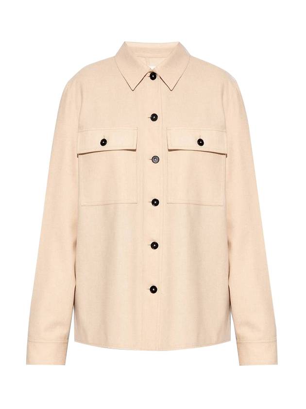 Wool Long Sleeve Shirt Cream - JIL SANDER - BALAAN 1