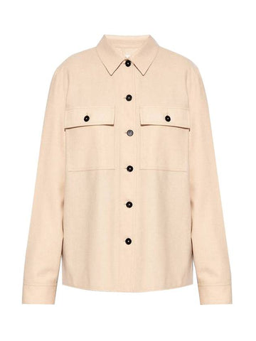 Wool Long Sleeve Shirt Cream - JIL SANDER - BALAAN 1