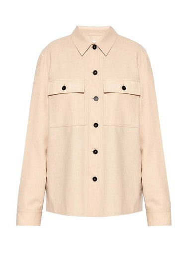 Wool Long Sleeve Shirt Cream - JIL SANDER - BALAAN 1