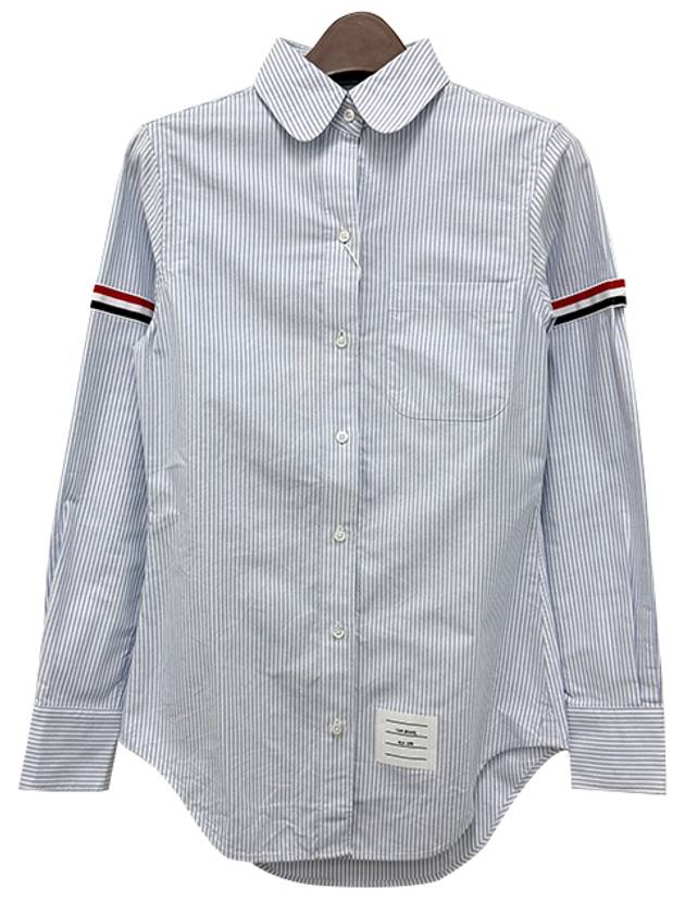 Women's Armband University Striped Oxford Shirt Blue - THOM BROWNE - BALAAN 2