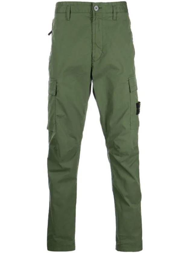 Logo Patch Cargo Straight Pants Green - STONE ISLAND - BALAAN 1