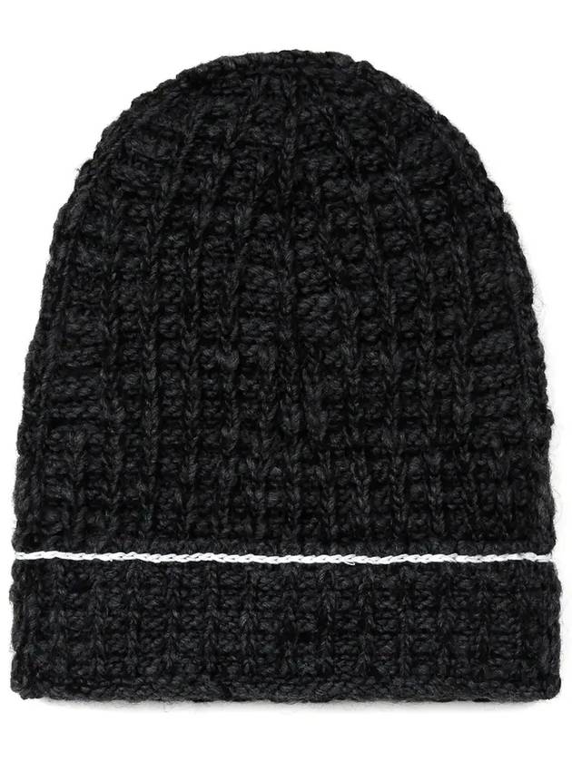 Texture Alpaca Wool Beanie Dark Grey - MAISON MARGIELA - BALAAN 2