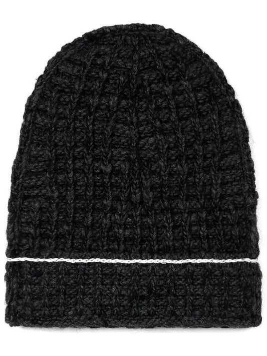 Texture Alpaca Wool Beanie Dark Grey - MAISON MARGIELA - BALAAN 2