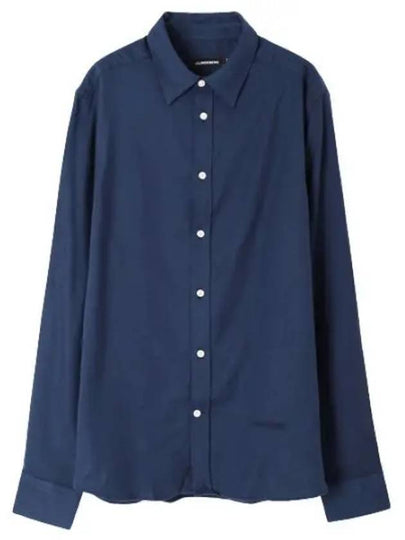 Light Flannel Slim Long Sleeve Shirt Navy - J.LINDEBERG - BALAAN 2