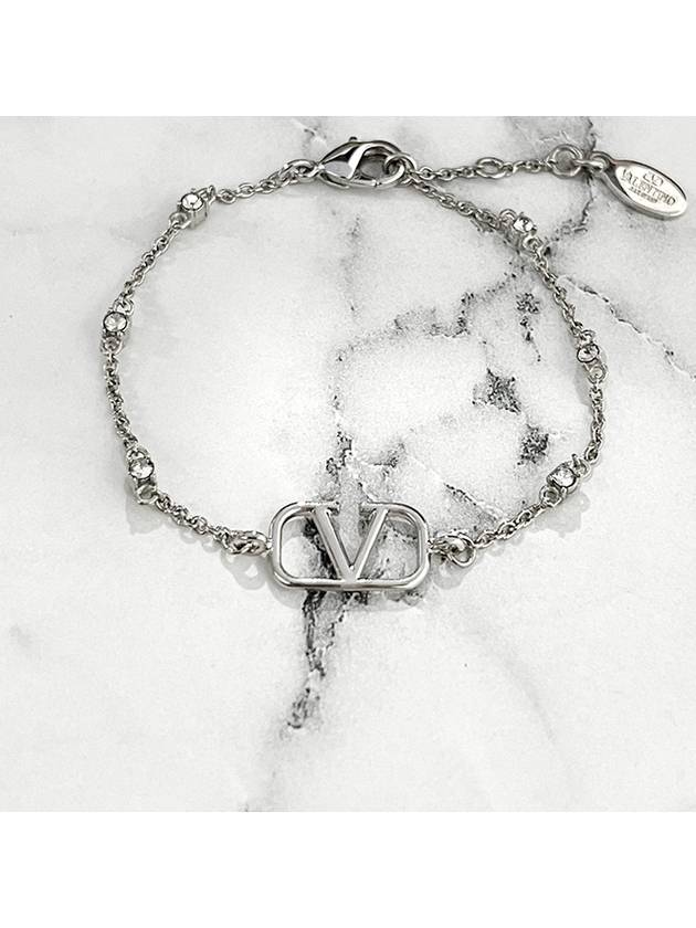 Signature Cable Link Chain Bracelet Silver - VALENTINO - BALAAN 5