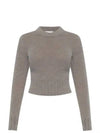 Brushed Wool Alpaca Knit Top Taupe - AMI - BALAAN 2