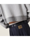 Cropped Logo Print Sweatshirt Grey - MIU MIU - BALAAN 7