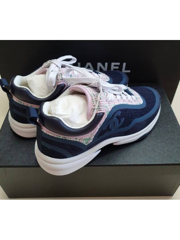 Tweed Sneakers Sneakers Sports Runner Sneakers Navy Pink G34360 - CHANEL - BALAAN 4