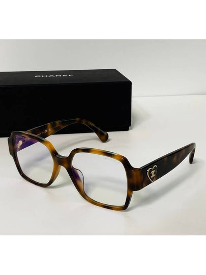 Eyewear CC Logo Heart Square Eyeglasses Tortoise - CHANEL - BALAAN 2