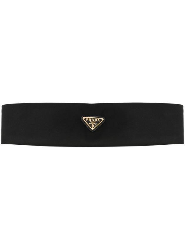 Triangle Logo Hairband Black - PRADA - BALAAN 3