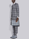 Tartan Pebble Grain Leather Clutch Bag Grey - THOM BROWNE - BALAAN 11