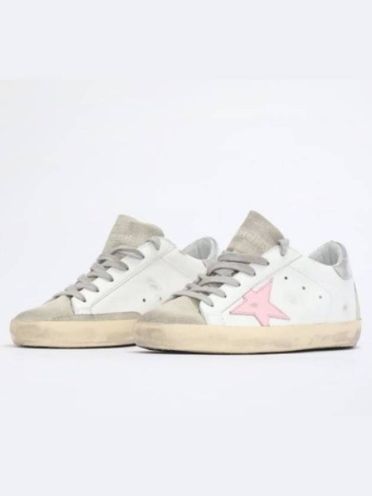 Women's Superstar Silver Heel Tab Pink Star Low Top Sneakers White - GOLDEN GOOSE - BALAAN 2