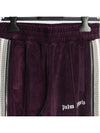 Men's Logo CHENILL Track Pants CA007F19469007 9501 PURPLE WHITE PLC006pu - PALM ANGELS - BALAAN 2