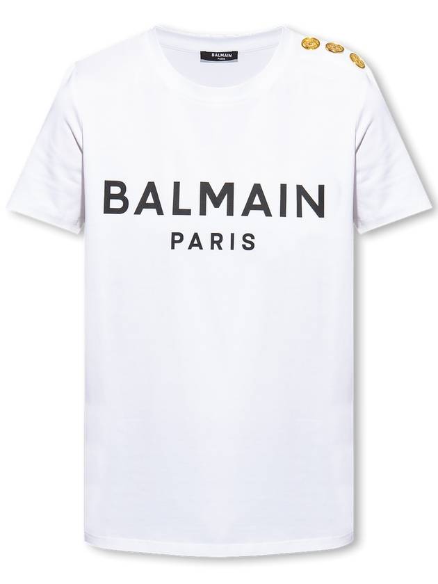 Logo Crew Neck Short Sleeve T-Shirt White - BALMAIN - BALAAN 2