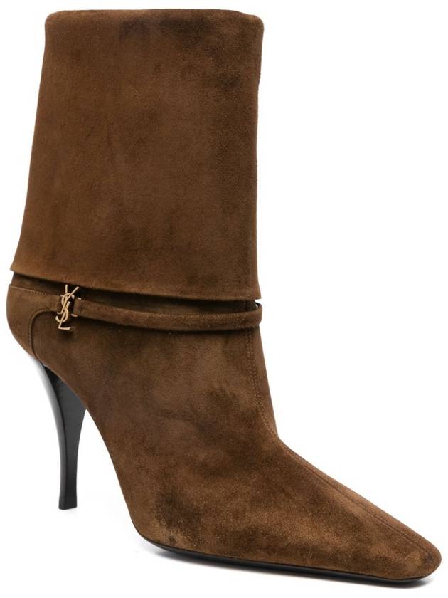 Niki Suede Ankle Boots Land - SAINT LAURENT - BALAAN 3