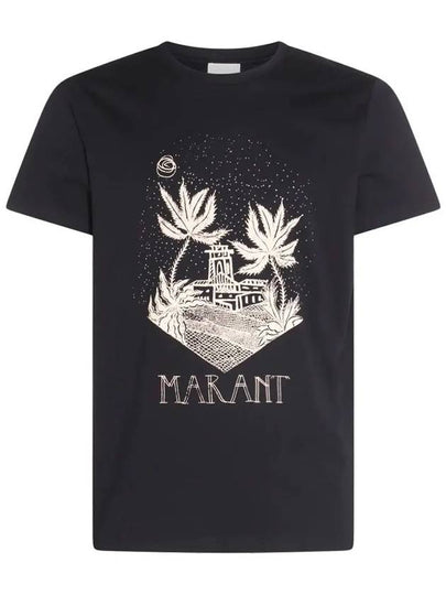 Zafferh Graphic Print Cotton Short Sleeve T-Shirt Black - ISABEL MARANT - BALAAN 2