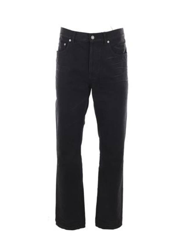 Denim Cotton Straight Jeans Black - SAINT LAURENT - BALAAN 3