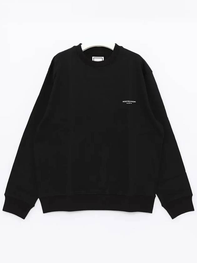 Cotton Square Label Sweatshirt Black - WOOYOUNGMI - BALAAN 3