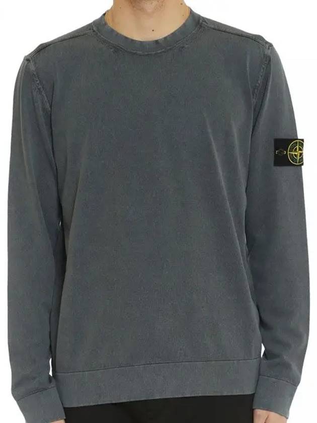 Wappen Patch Cotton Knit Top Blue Grey - STONE ISLAND - BALAAN 3