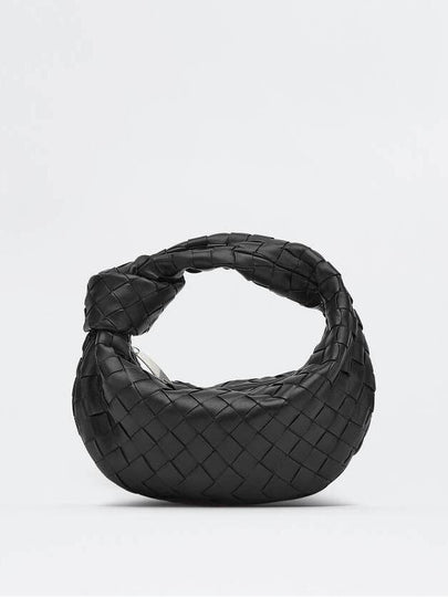 Jodie Intrecciato Small Tote Bag Black - BOTTEGA VENETA - BALAAN 2