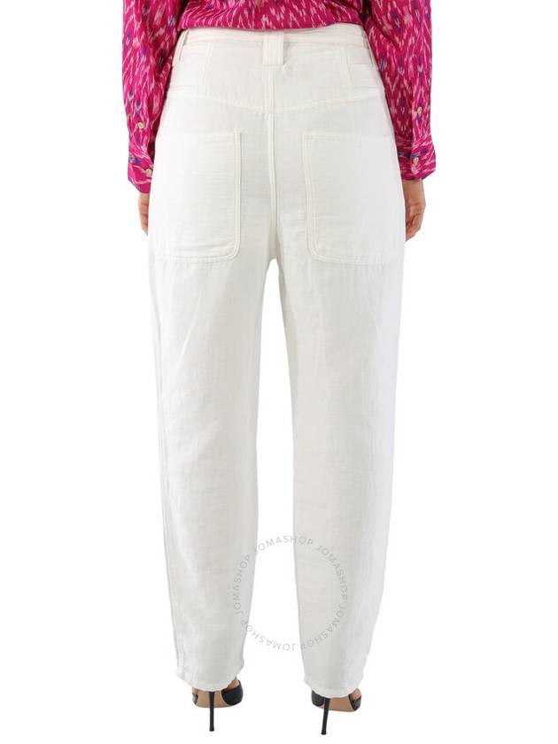 Isabel Marant Ladies White Kaori Wide-Leg Cotton Linen Pants, Brand Size 40 (US Size 6) - ISABEL MARANT - BALAAN 3