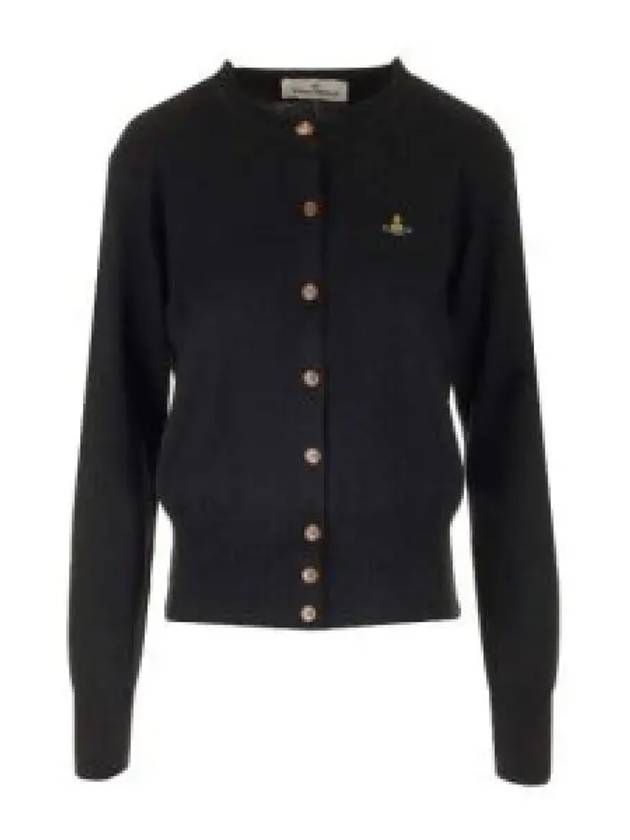 Logo Patch Cardigan Black - VIVIENNE WESTWOOD - BALAAN 2