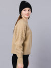 Cashmere Blended Cable Naglan Slit Jacquard Beige Knit DO6222KN01 - DOYOUKNOWMC GOLF WEAR - BALAAN 3