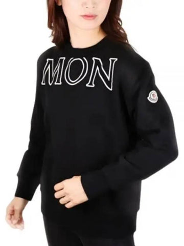 Women s Maxi Logo Sweatshirt Black Ivory 8G00029 809KX - MONCLER - BALAAN 1