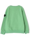 Kids Organic Cotton Fleece Sweatshirt Green - STONE ISLAND - BALAAN 4