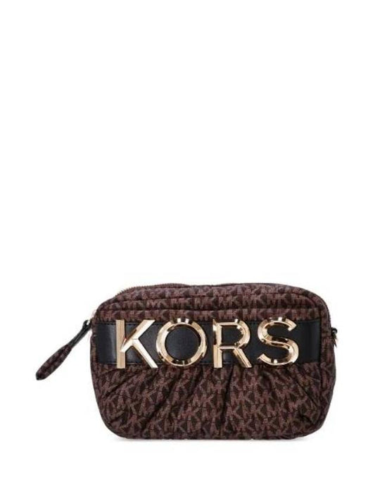 Logo Decorated Cross Bag Brown - MICHAEL KORS - BALAAN 1